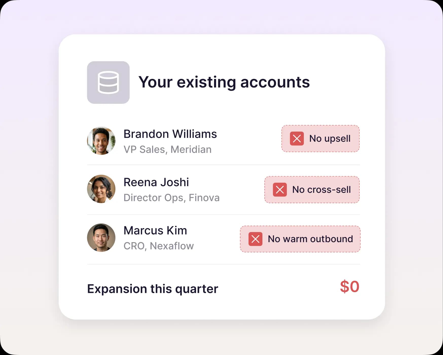It can't grow your existing accounts