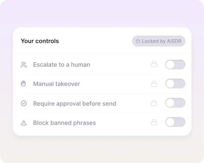 You don't stay in control