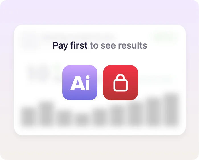 You pay before you see results