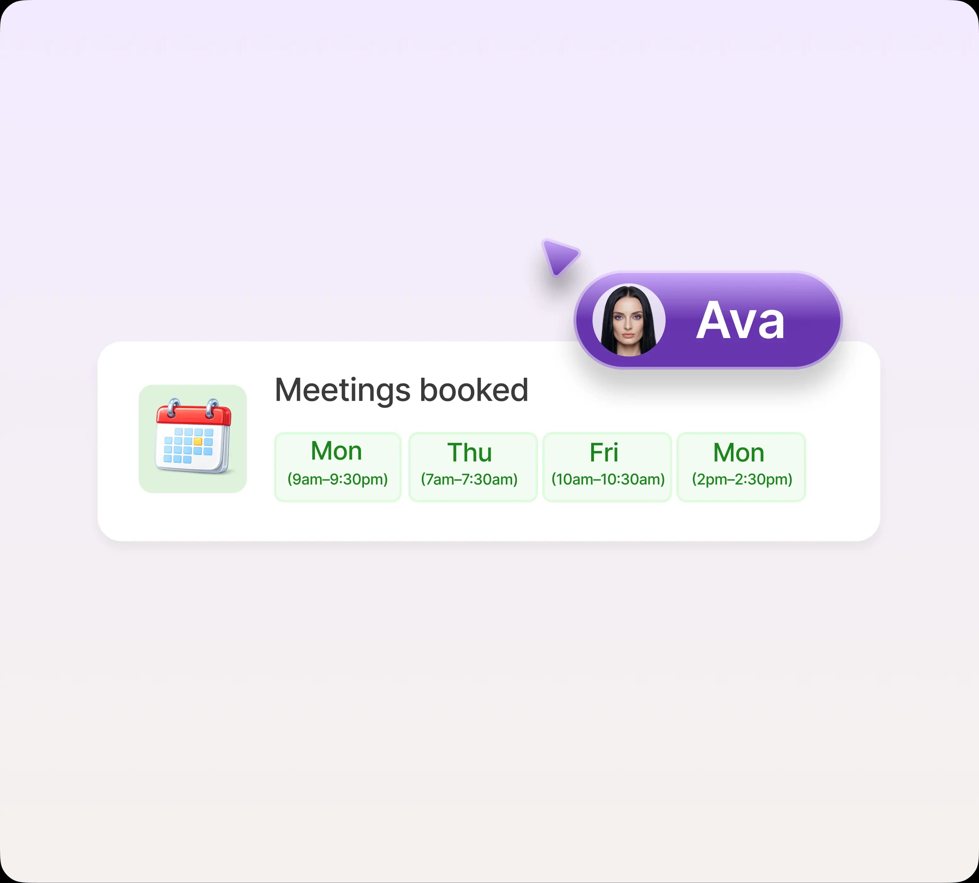 Ava books meetings