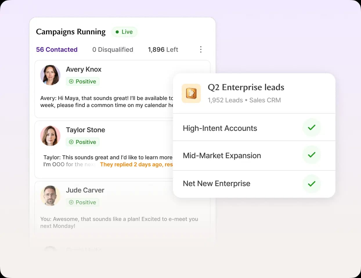 Run campaigns on existing lead lists