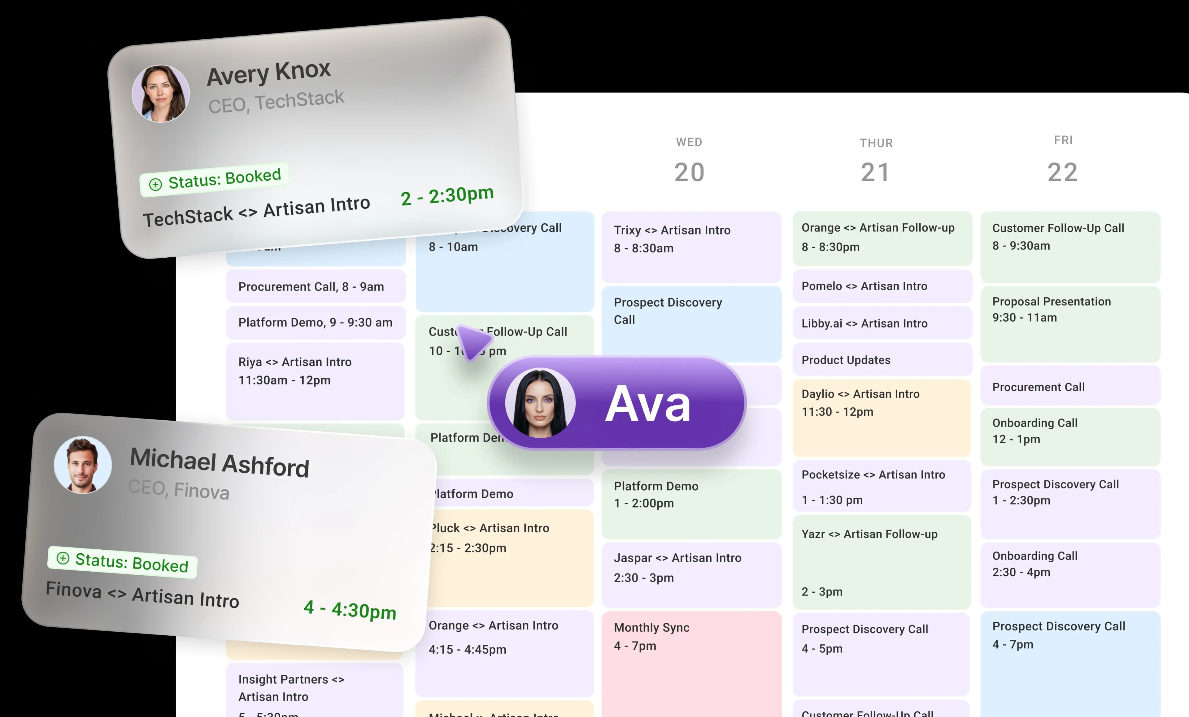 Ava books meetings