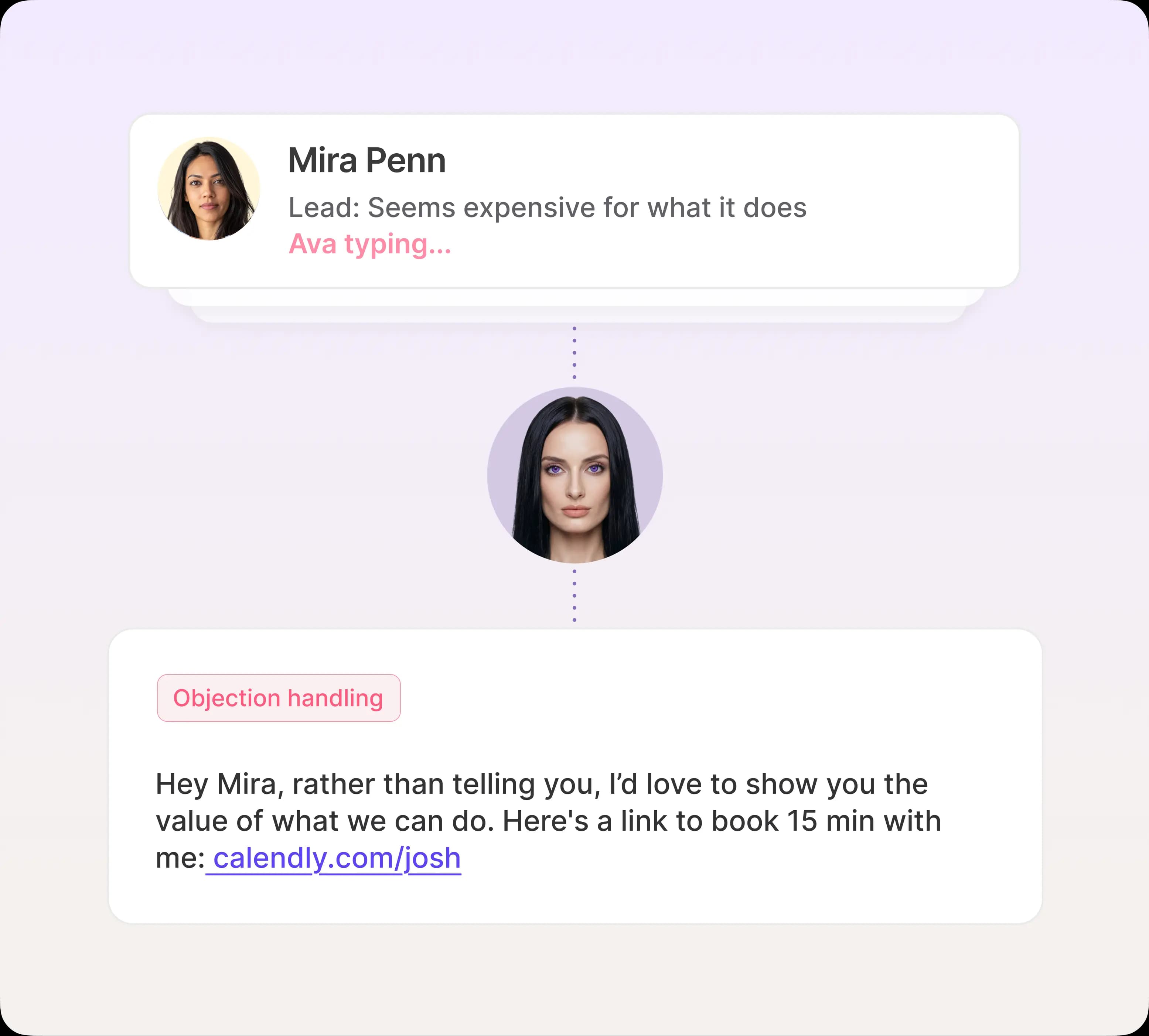 Ava handles objections and books the meeting