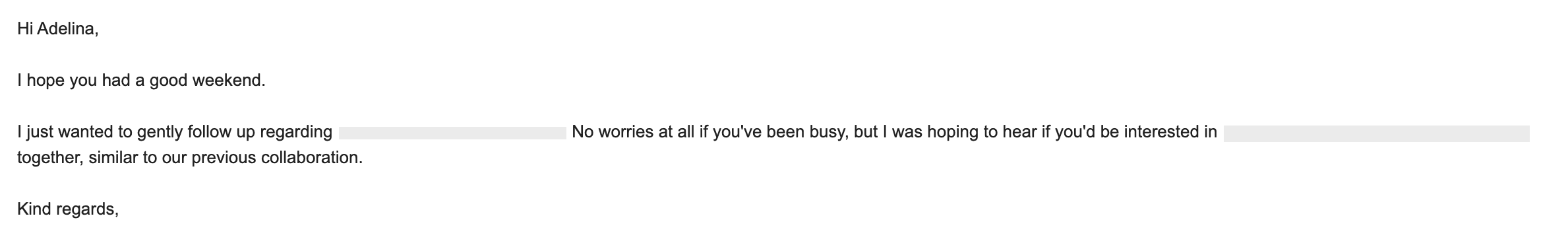 Follow-Up Email Example Collab