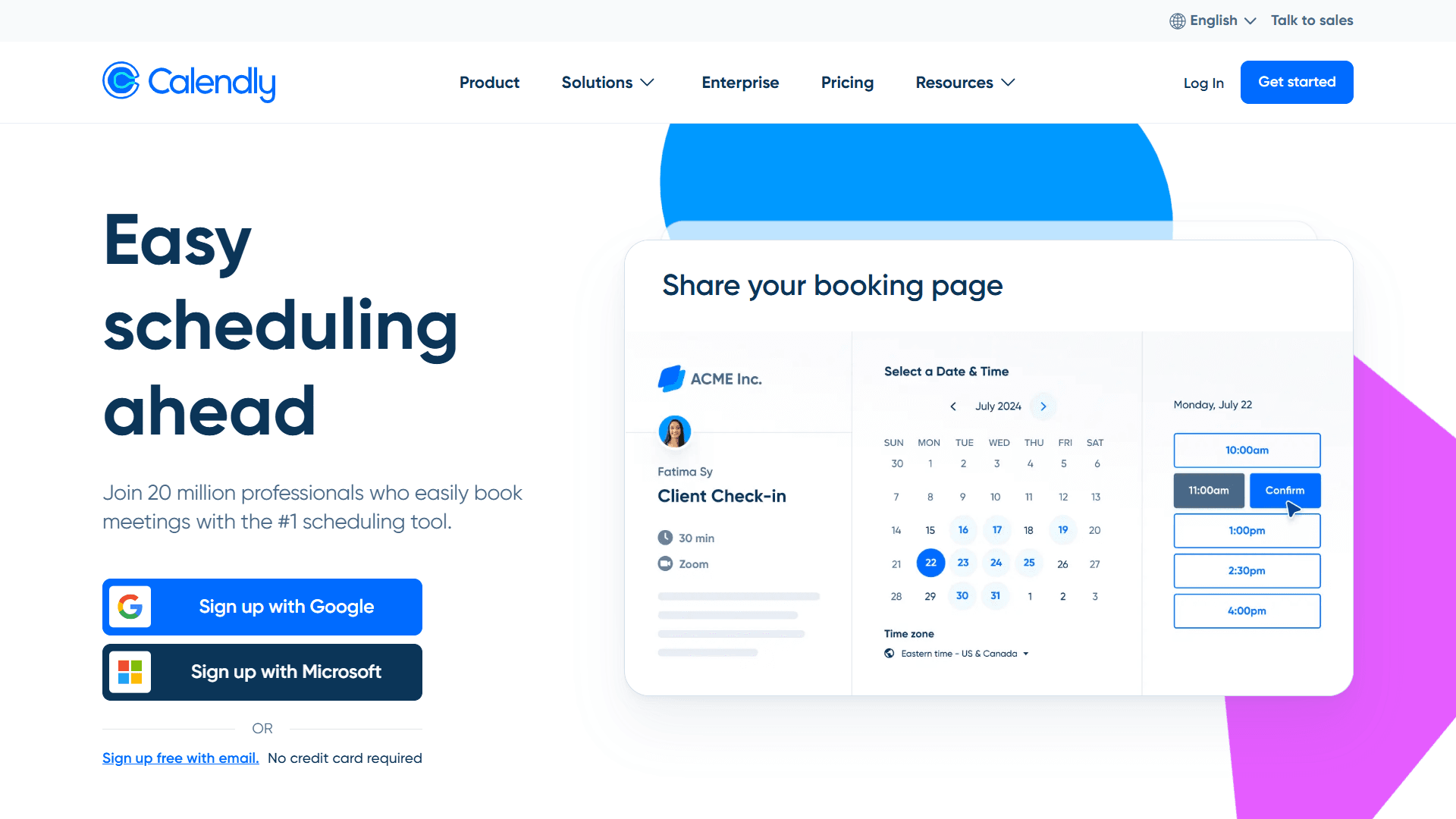 Calendly Homepage