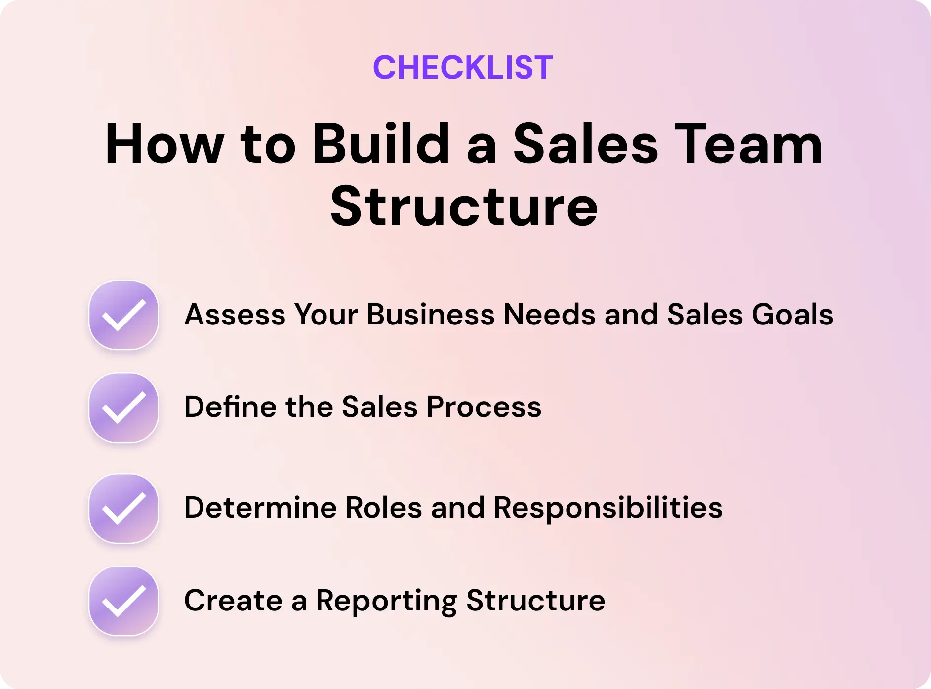 Checklist How to Build a Sales Team Structure