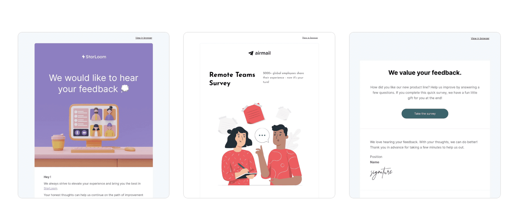 urvey Email Templates