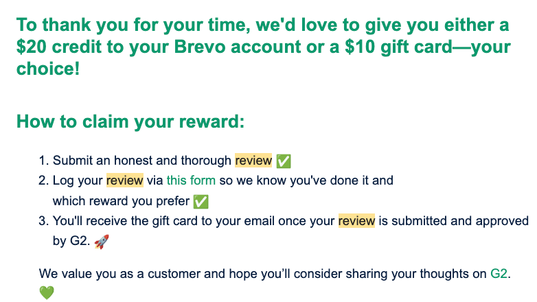 Brevo Gift Card