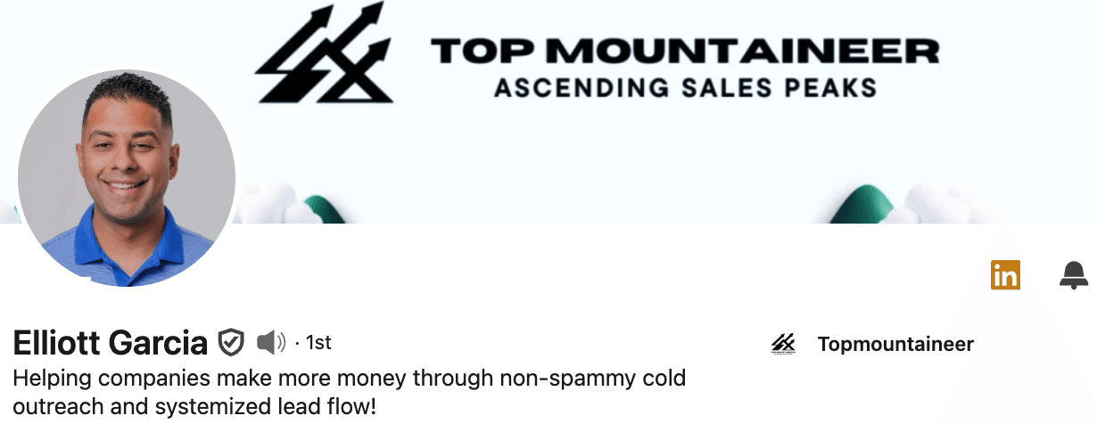 Example LinkedIn Header (Elliot Garcia)