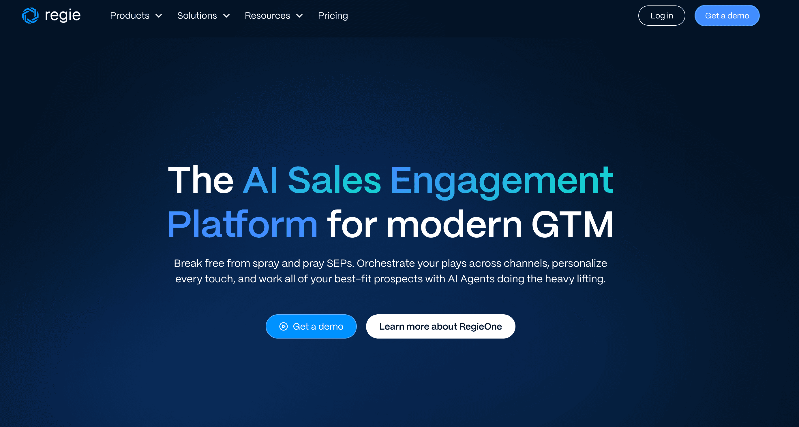 Regie AI Homepage