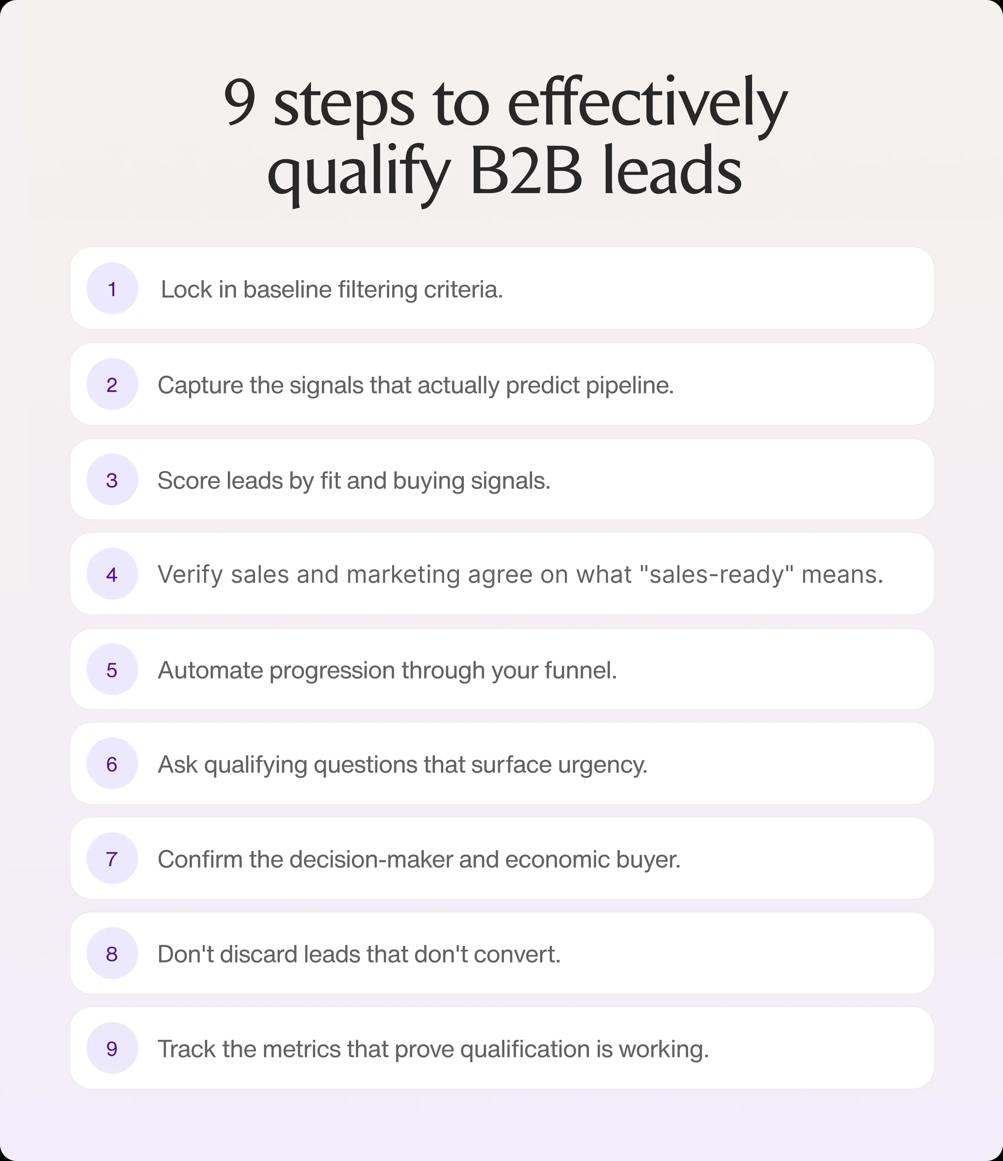 9 steps to qualify leads