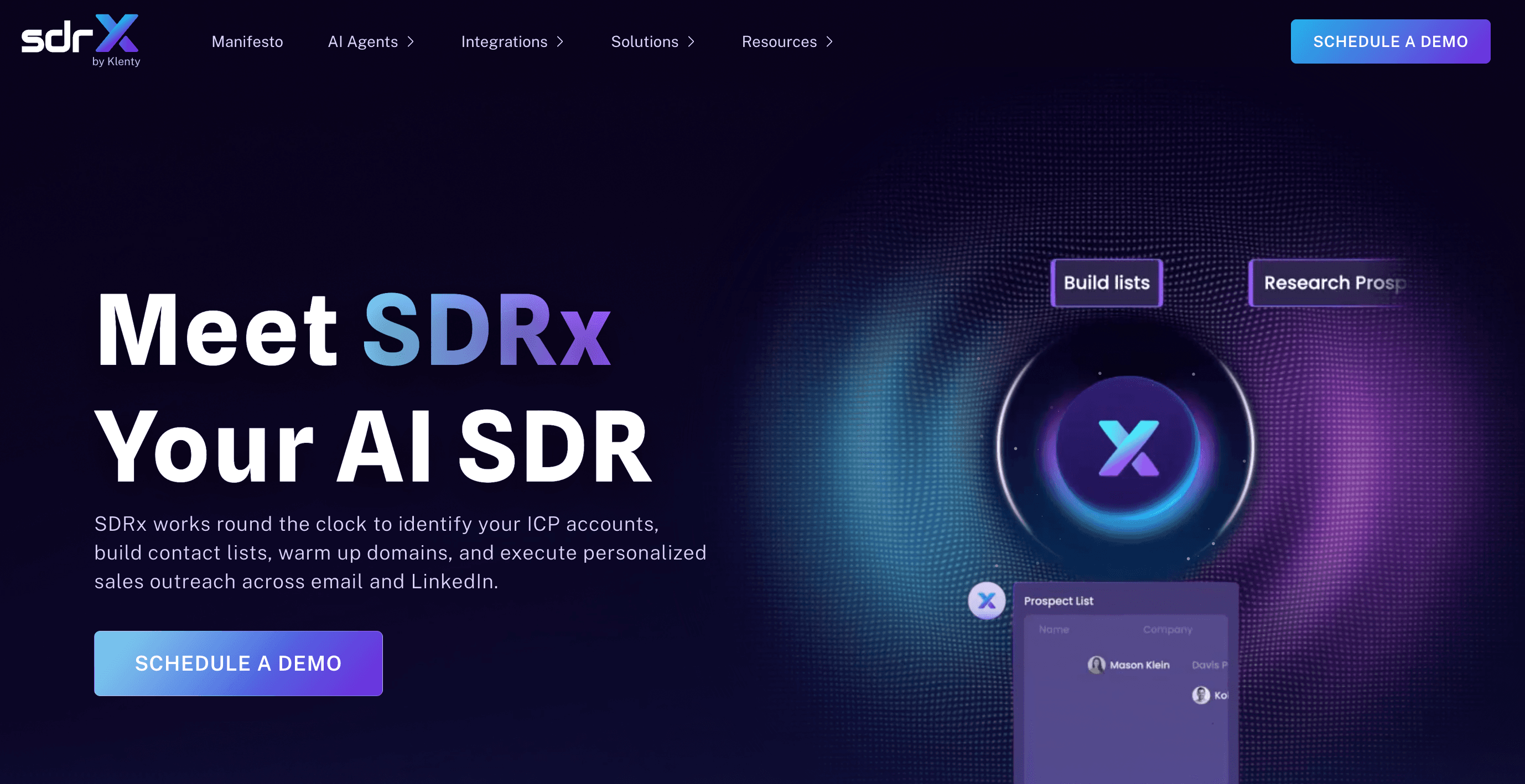 SDRx by Klenty Homepage