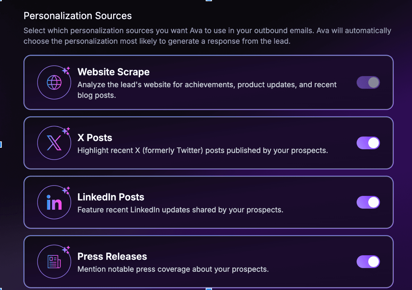 Personalization Sources