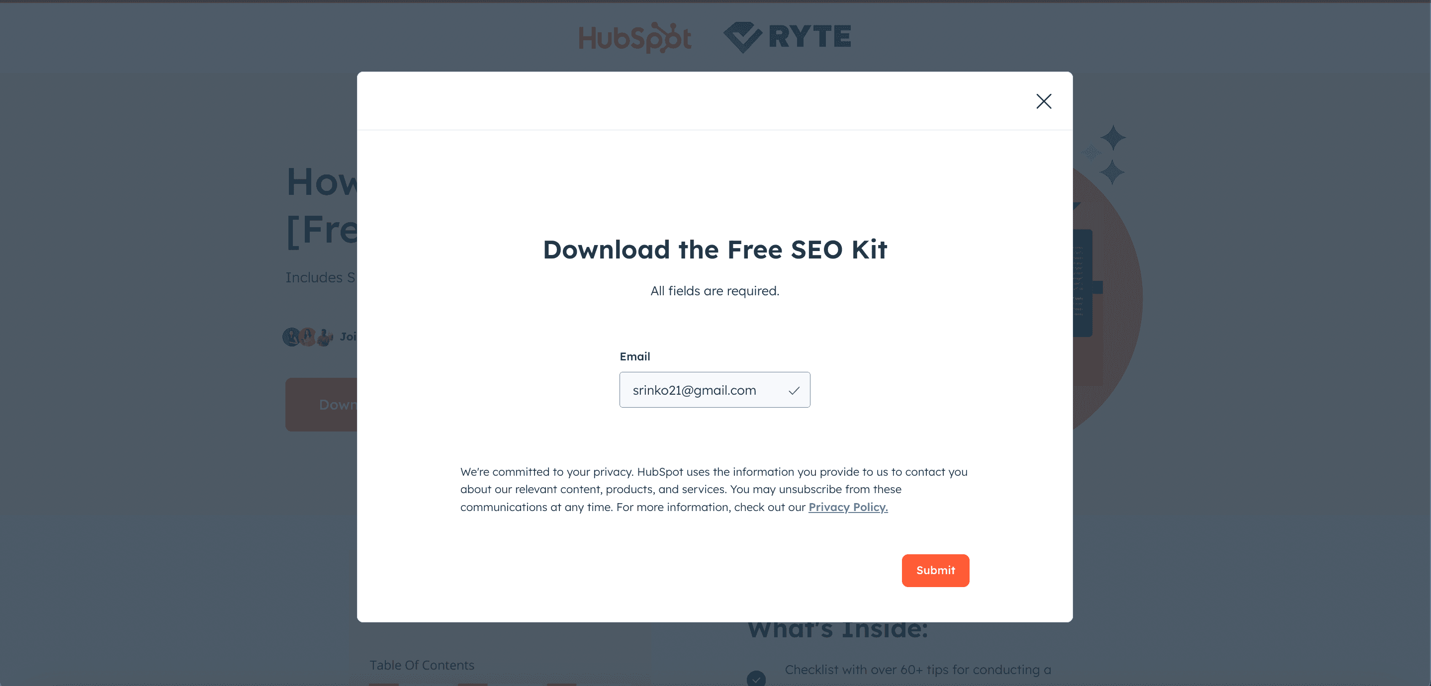HubSpot Download Form