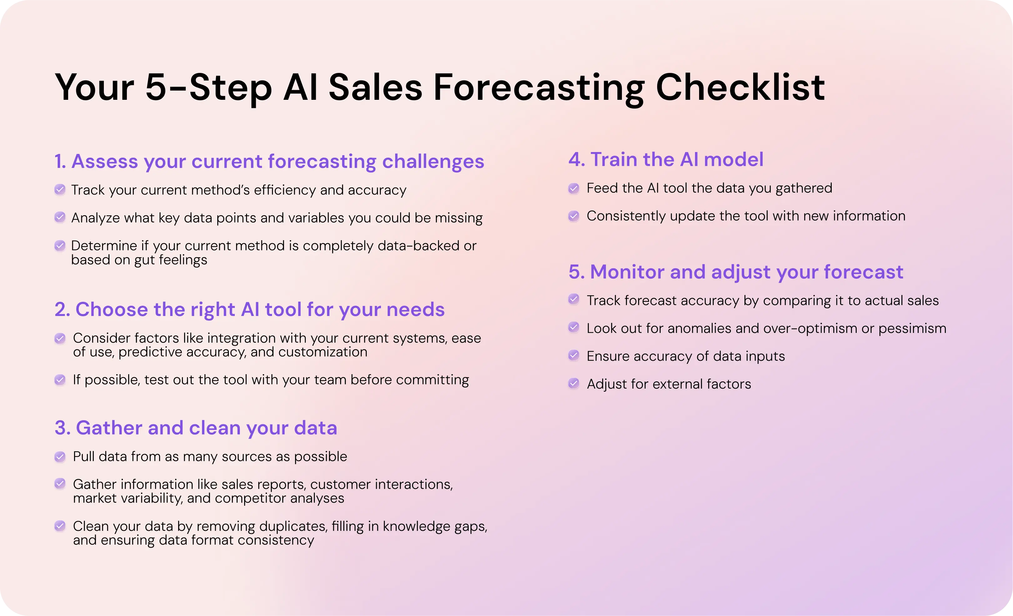 Your 5-Step AI Sales Forecasting Checklist
