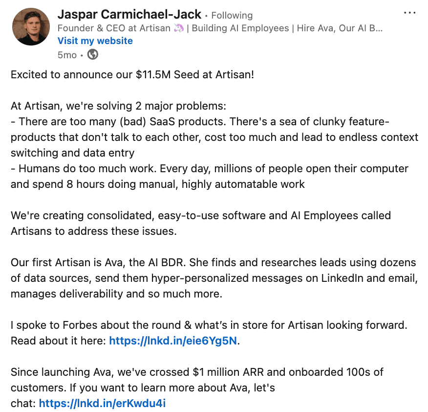 LinkedIn Post Demand Gen (Second Example)