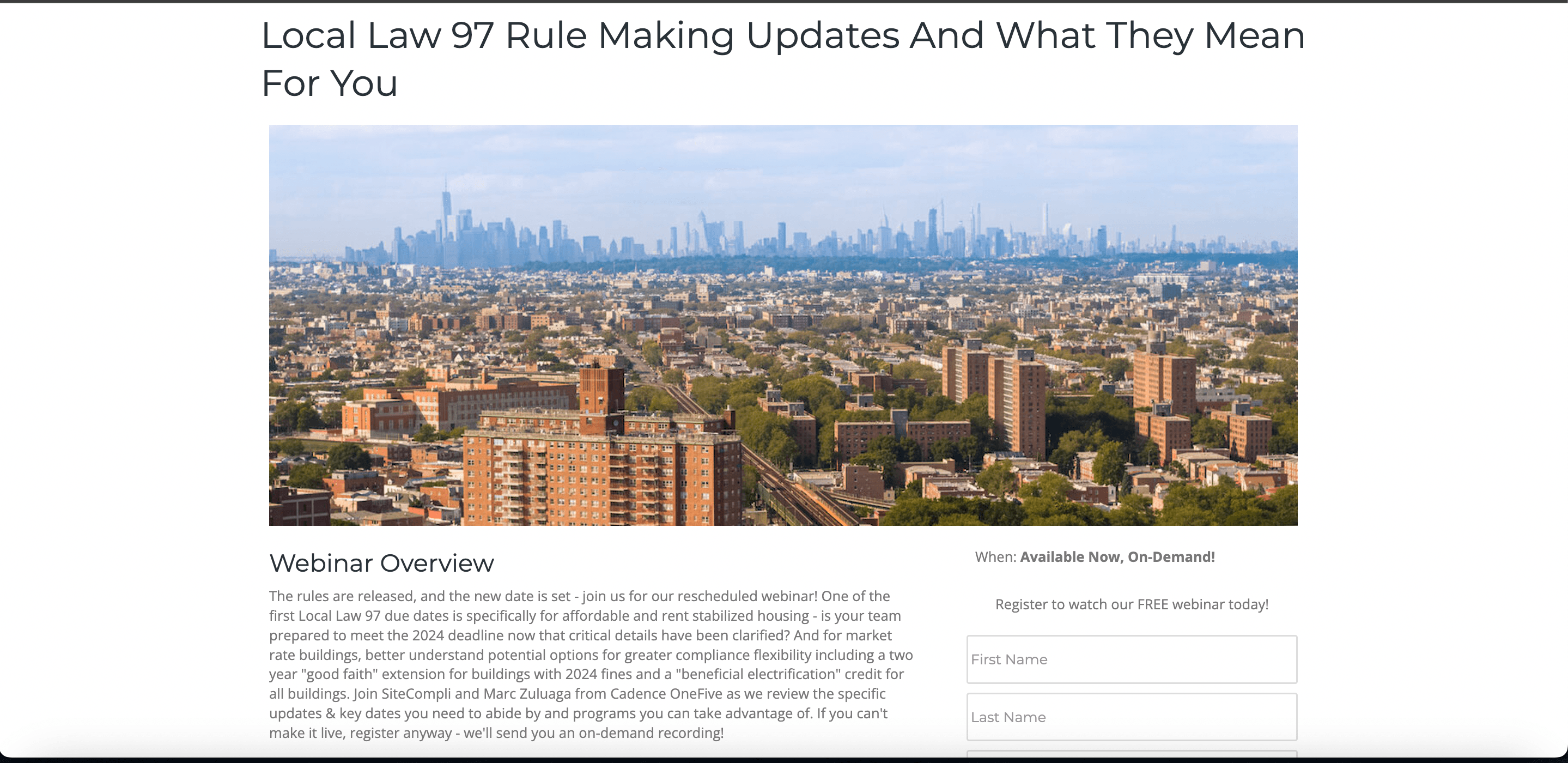 SiteCompli Webinar Example