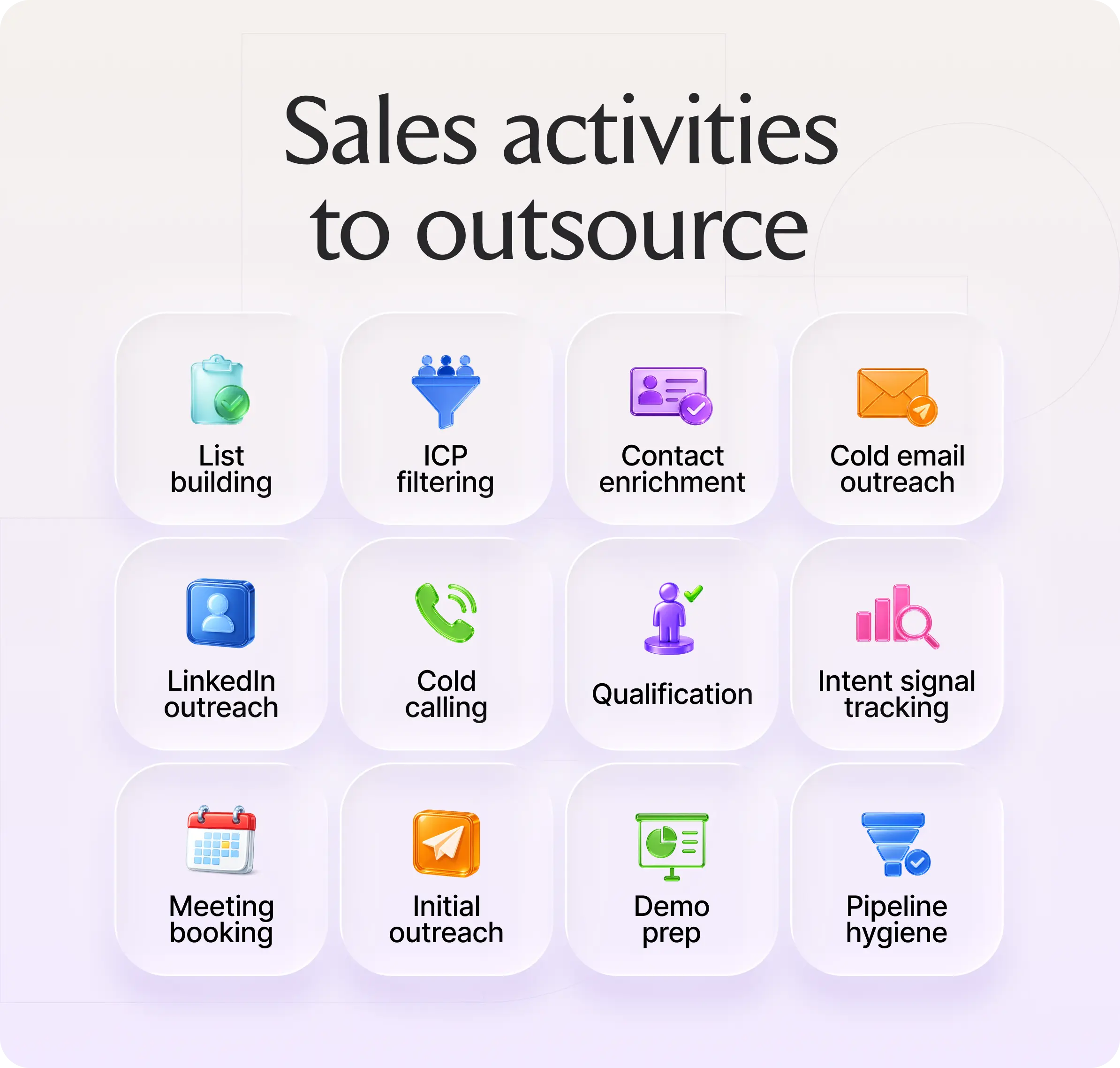 Sales activities to outsource