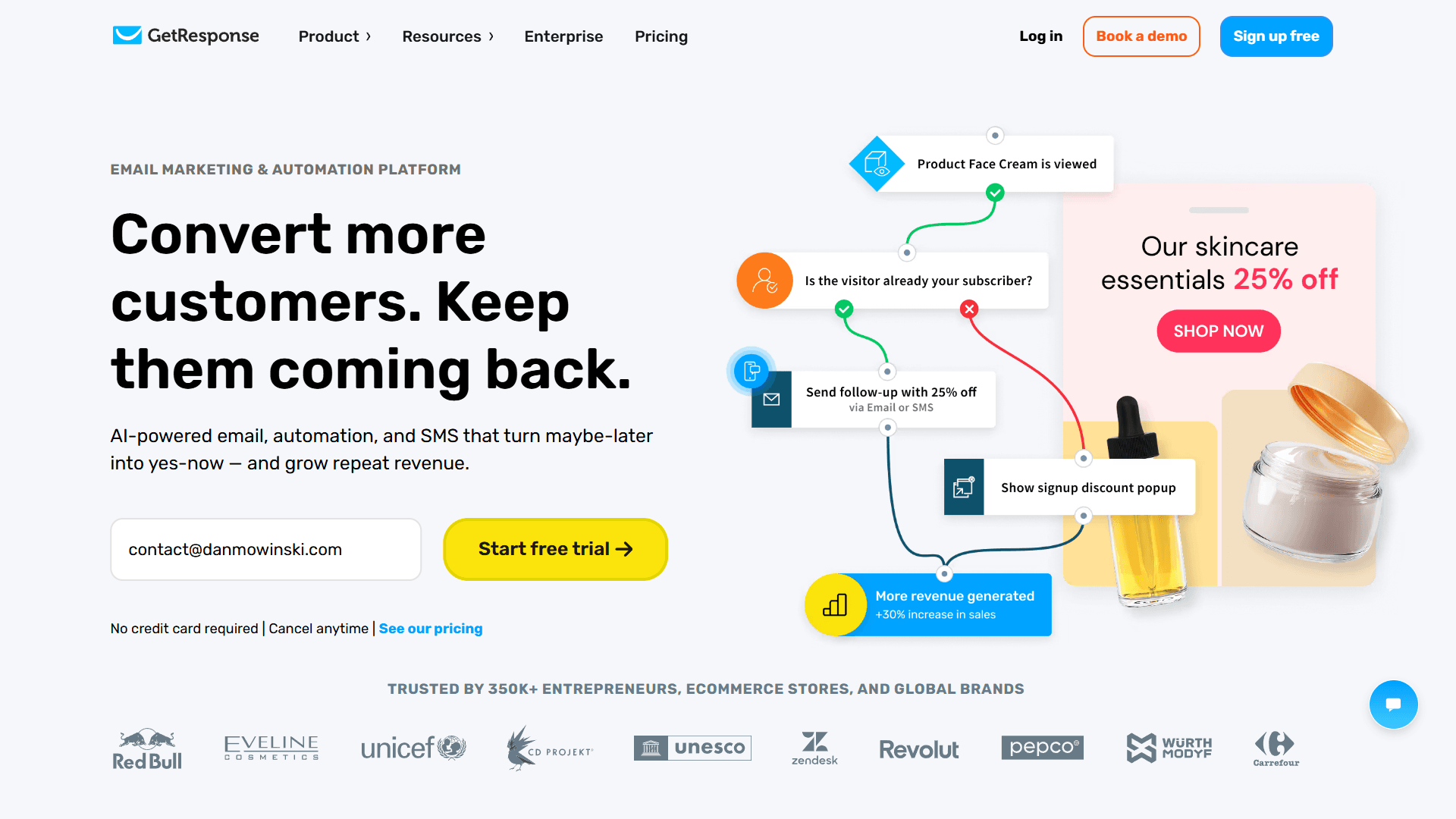 GetResponse Homepage