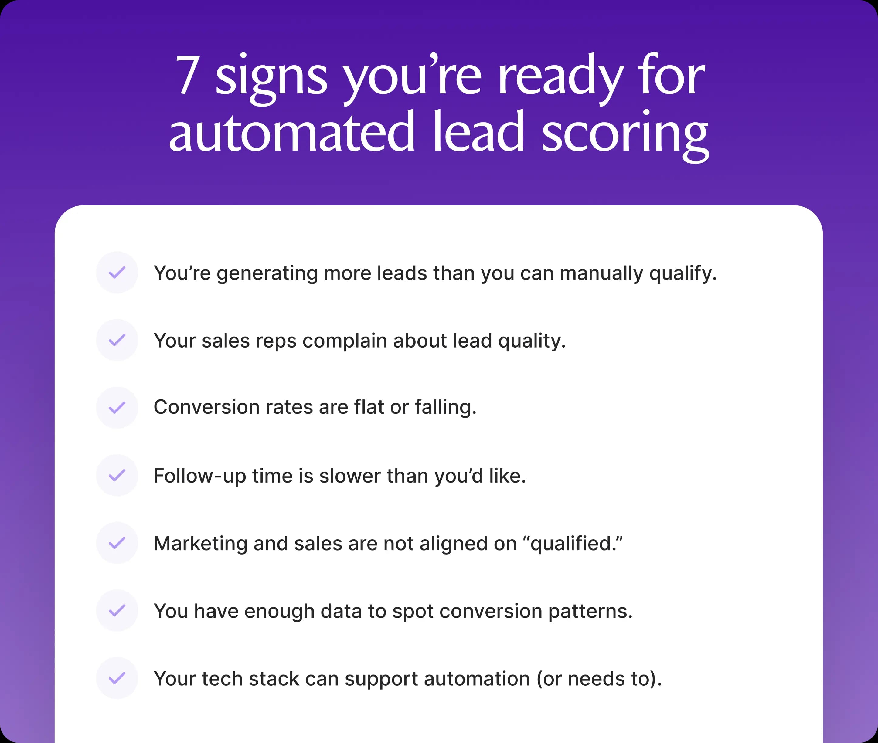 7 signs you-re ready for automated lead scoring