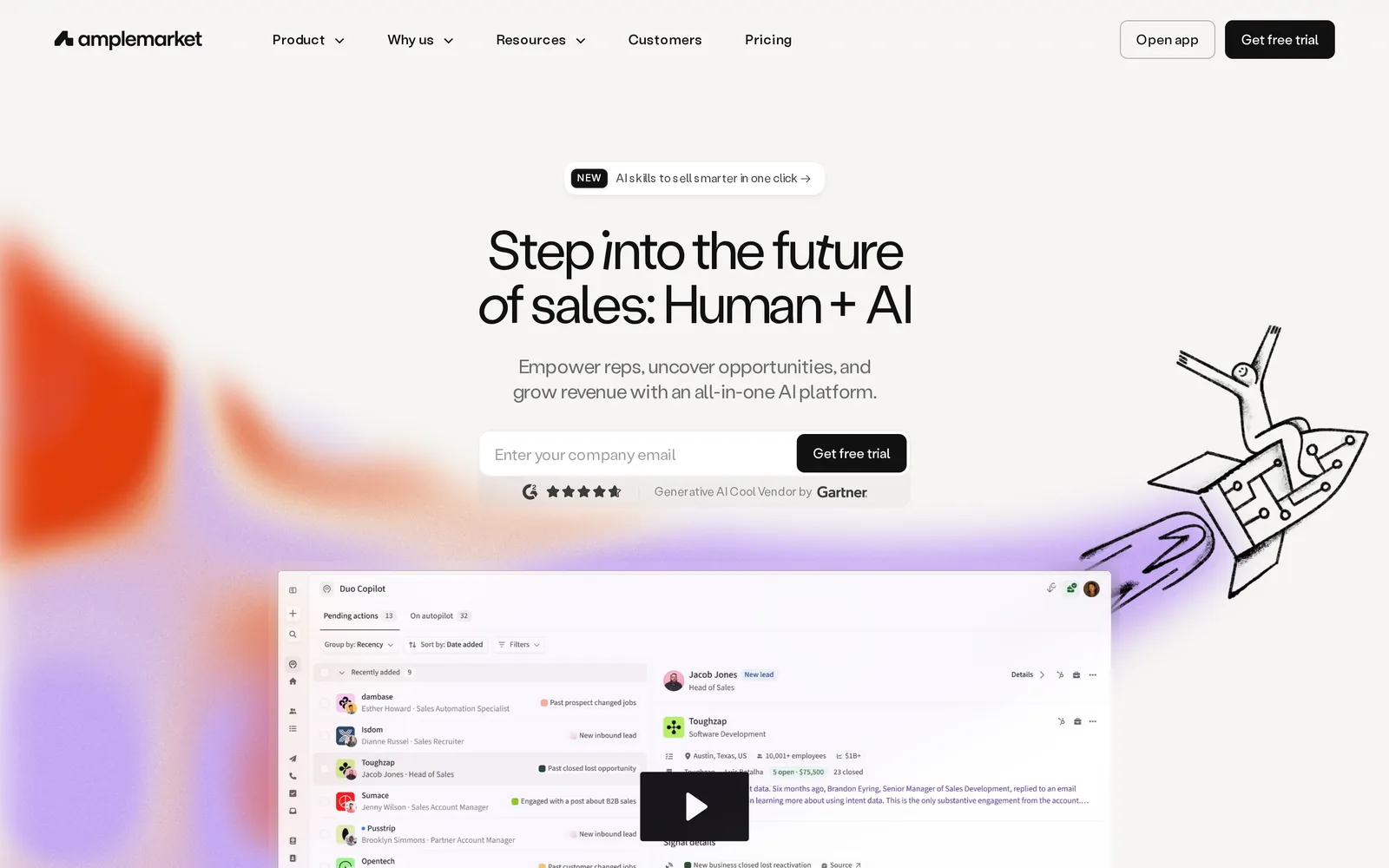 Amplemarket homepage