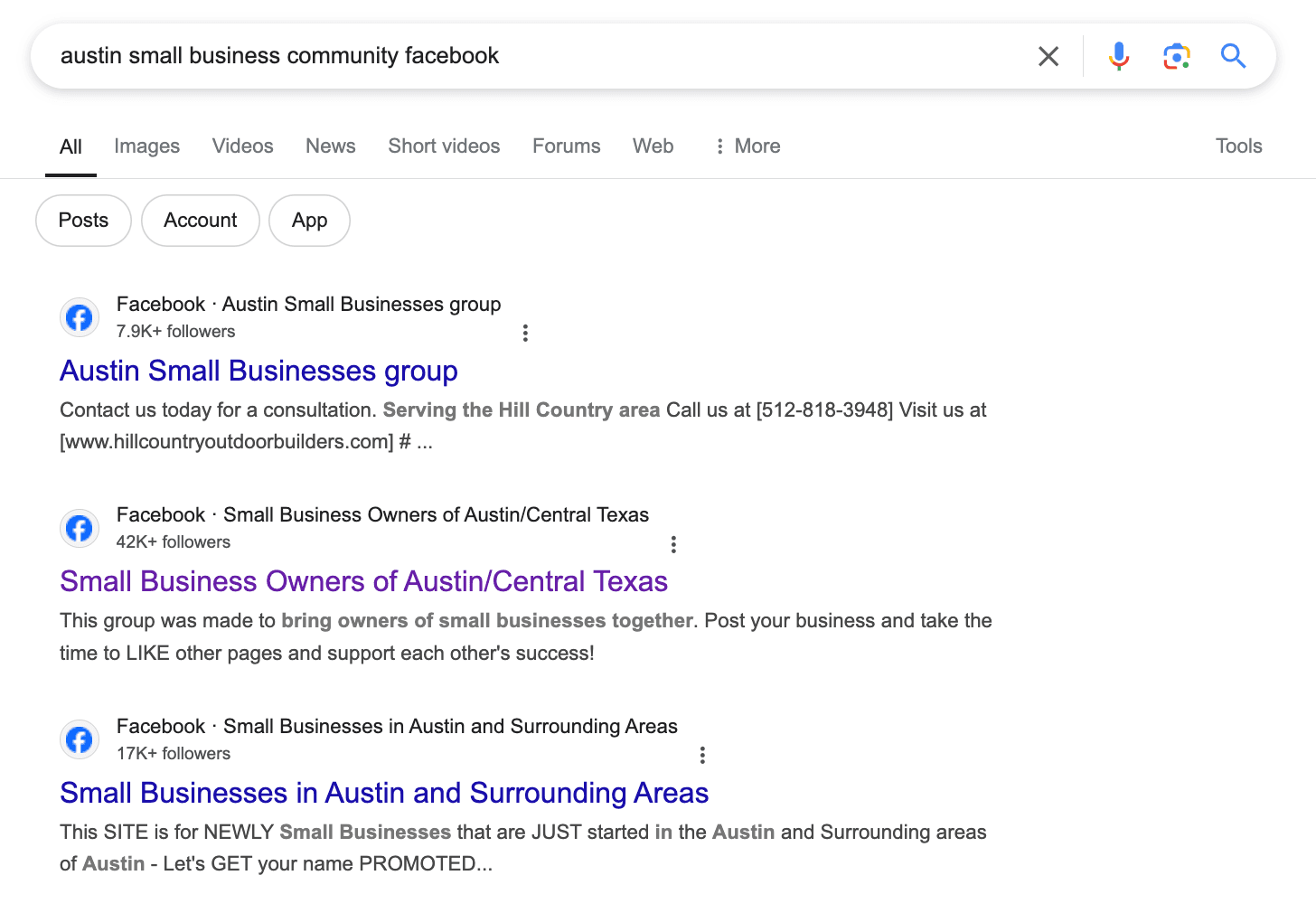 Small Business SERPs