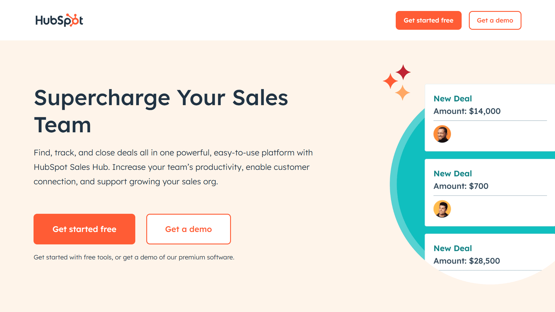 Hubspot Sales Hub Homepage