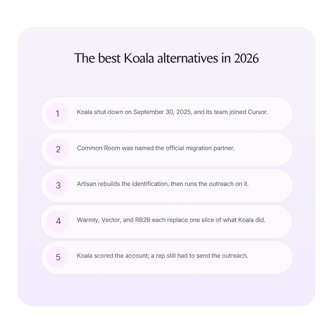The best Koala alternatives infographic