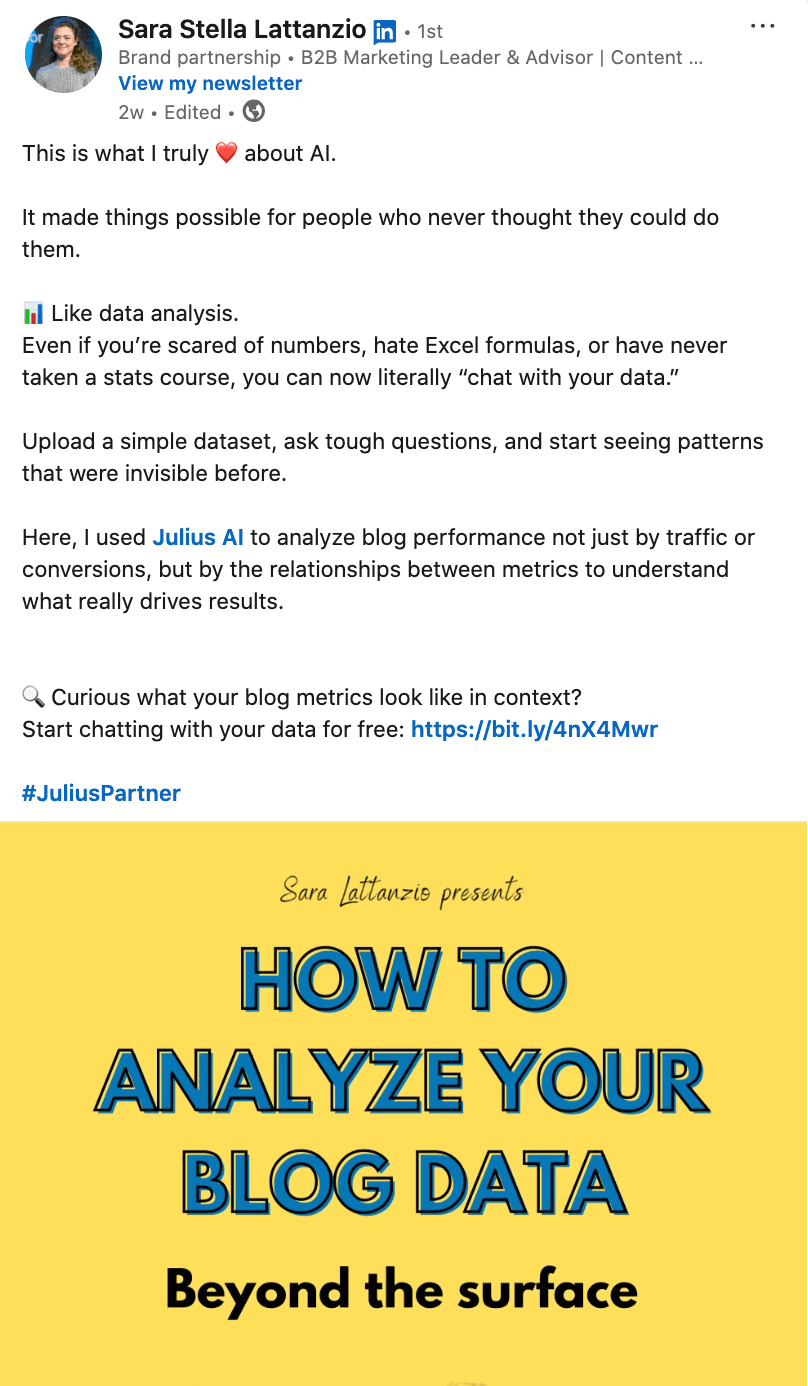 Julius AI Influencer Sponsorship