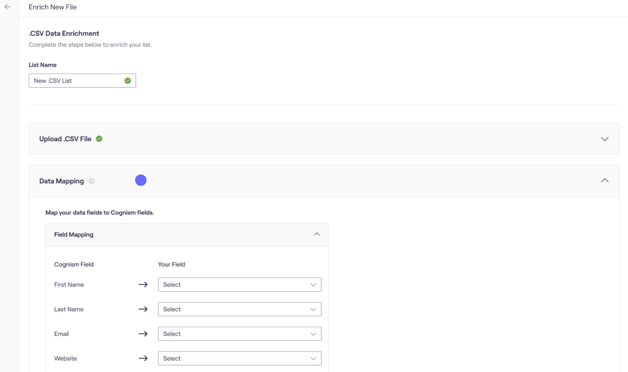 Cognism Data Enrichment Screenshot
