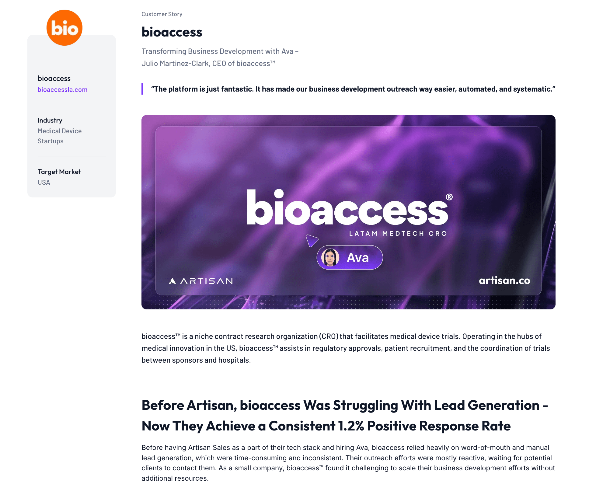 bioaccess Case Study