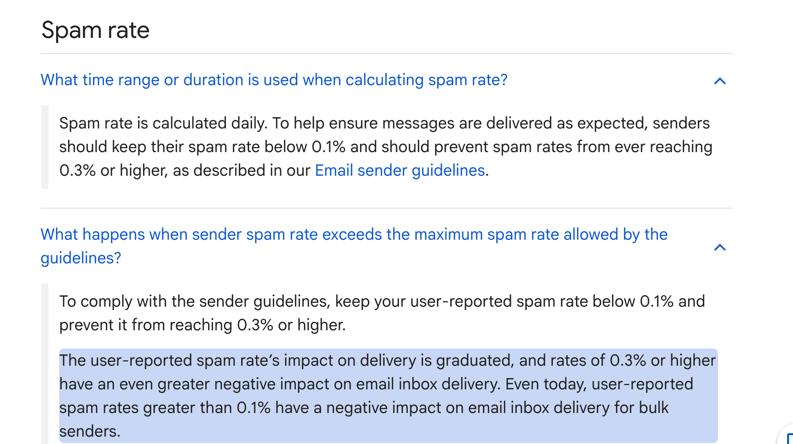 Email sender guidelines FAQ