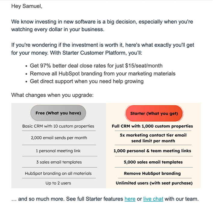 HubSpot Email 1