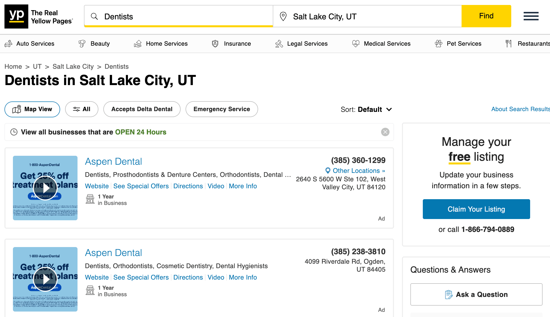 Dentists in Salt Lake City Yellow Pages Local Business Search