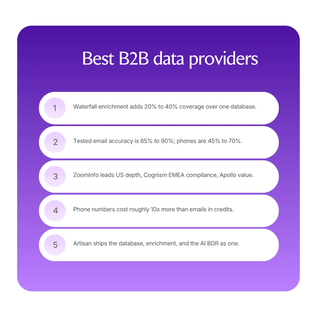 The best B2B data providers infographic