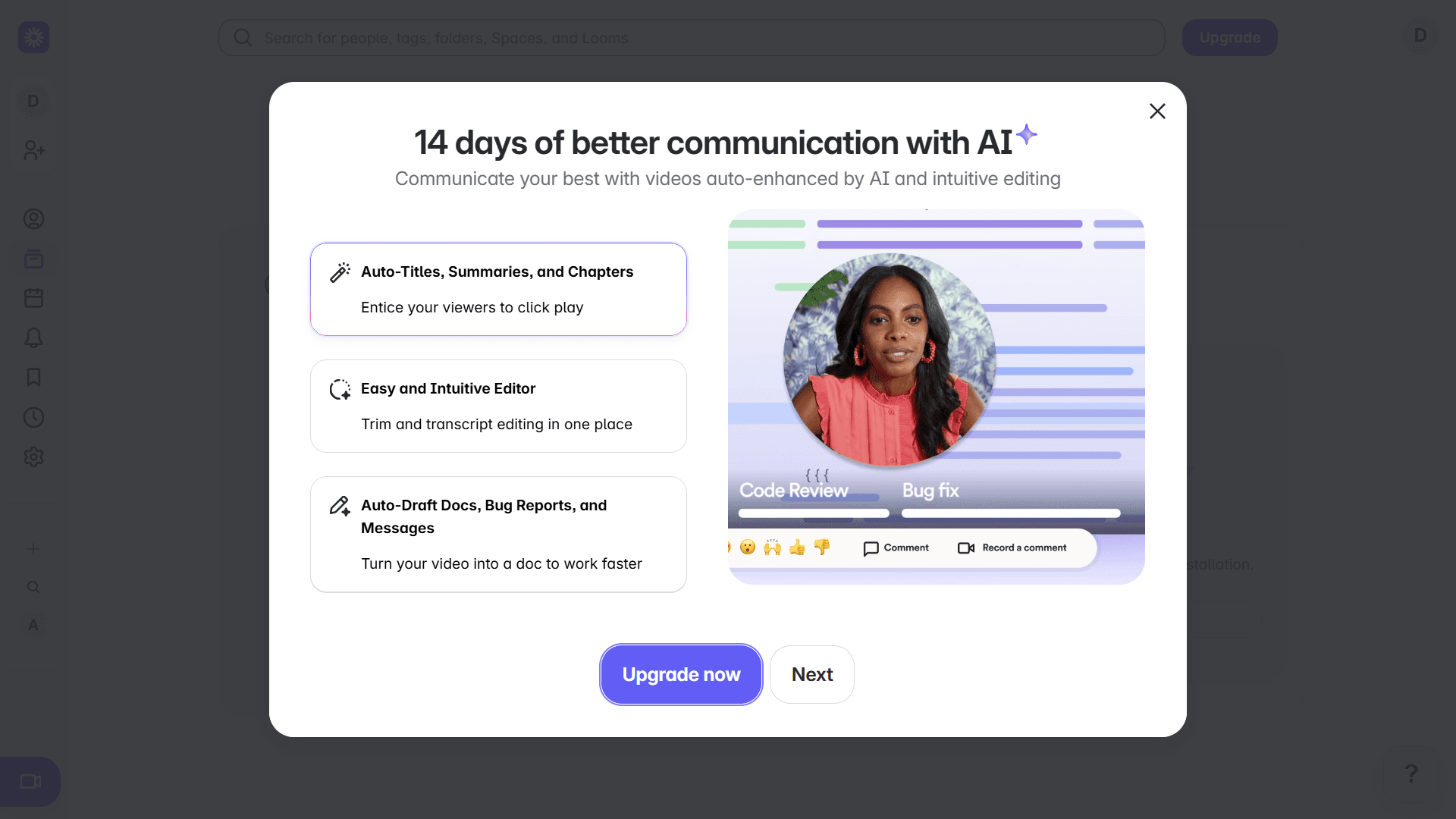 Loom In-Product Advertisement