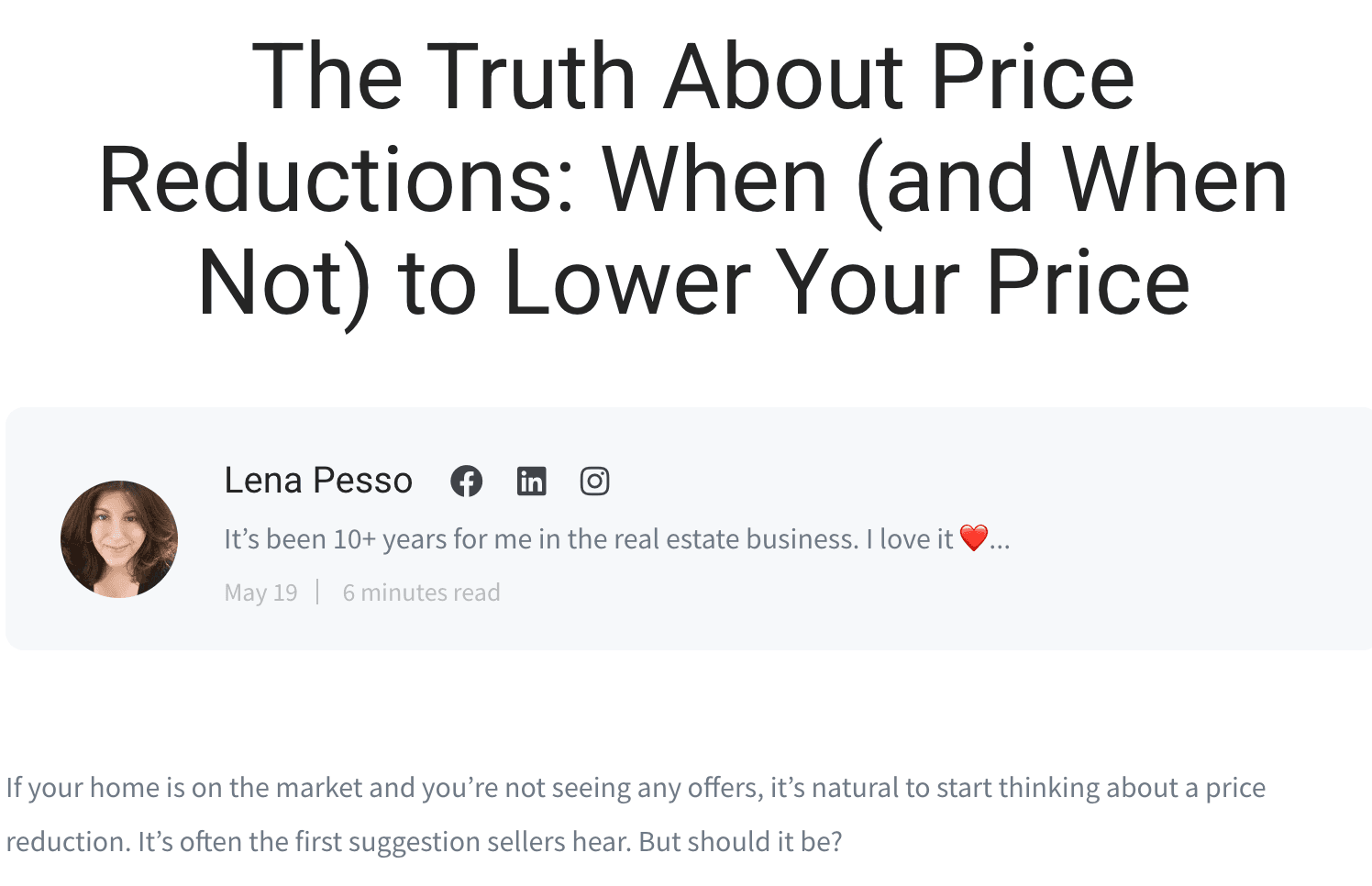 Real Estate Article
