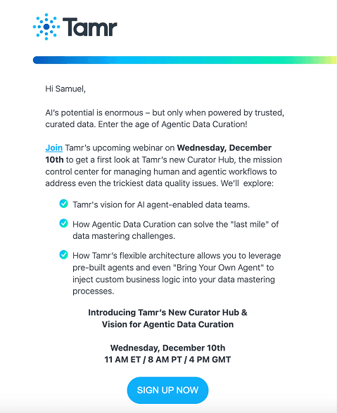 Tamr Event Email 1