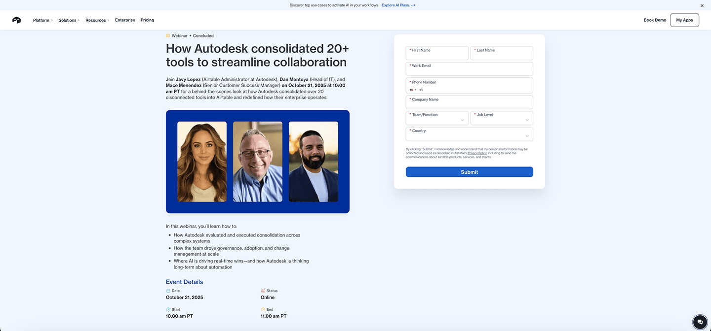 Airtable Landing Page