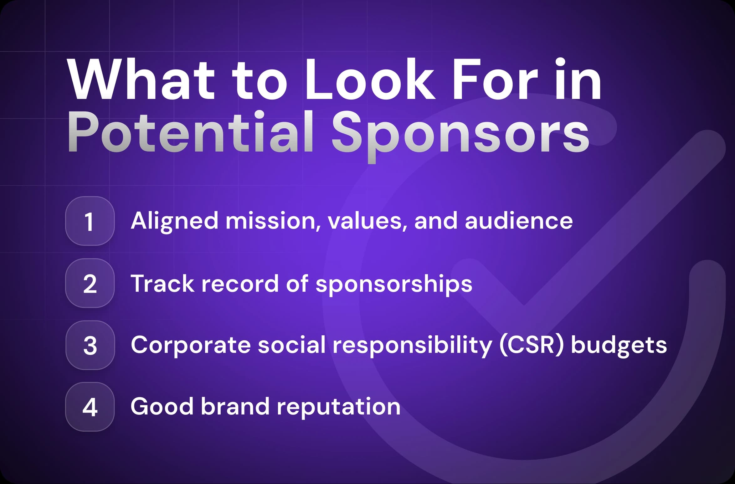 What to Look for in Potential Sponsors