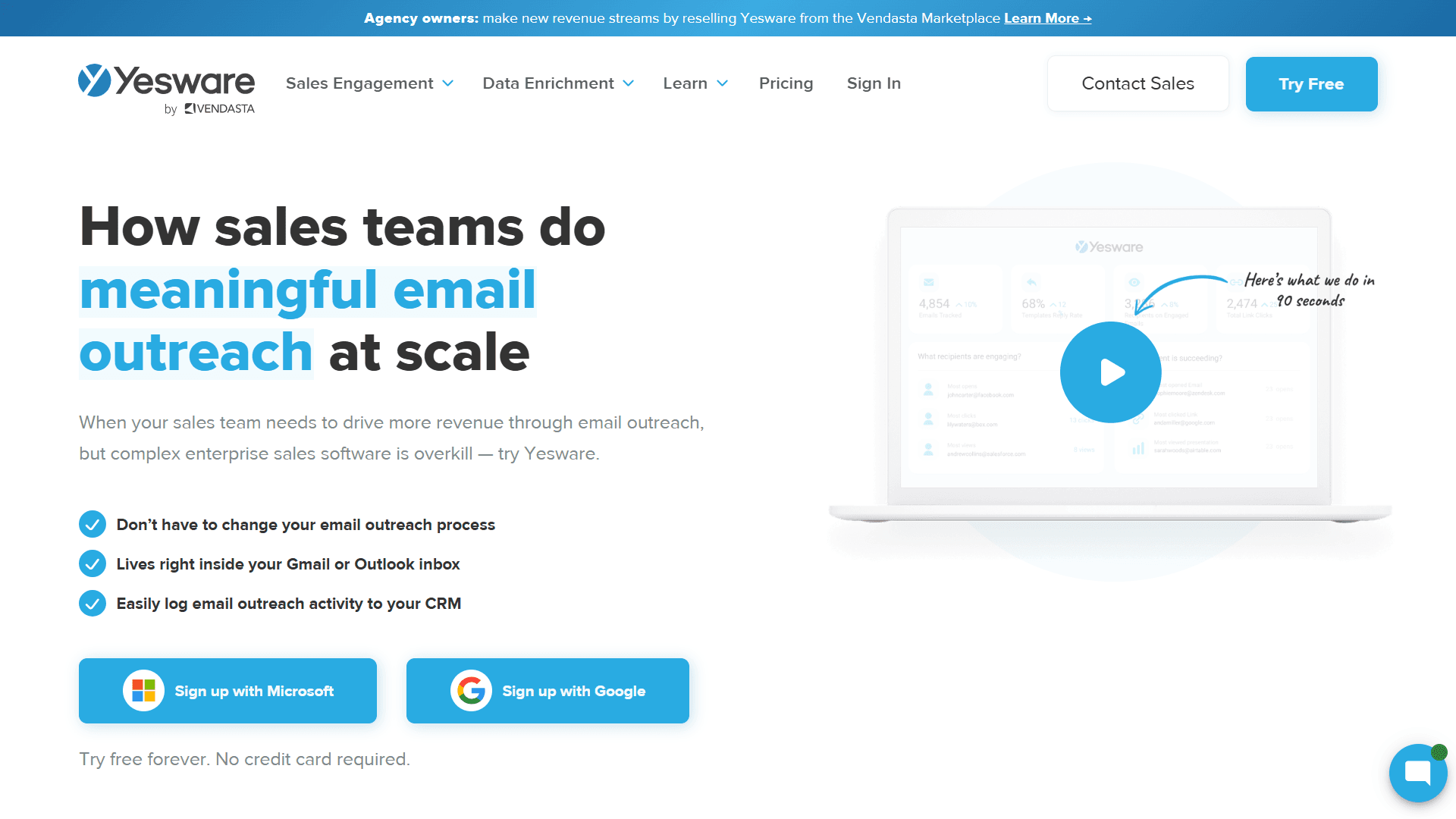 Yesware Homepage