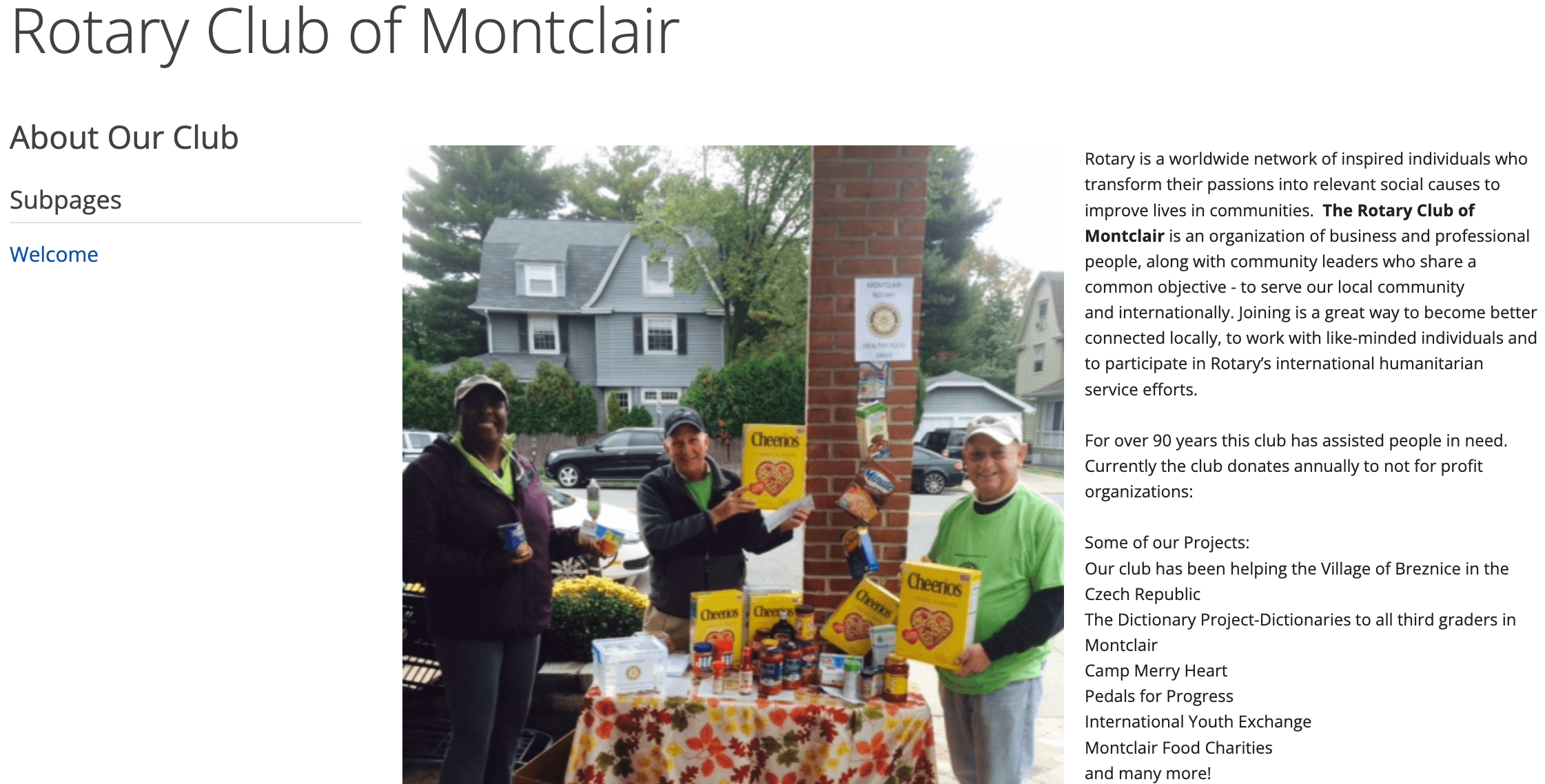 Rotary Club Montclair Example