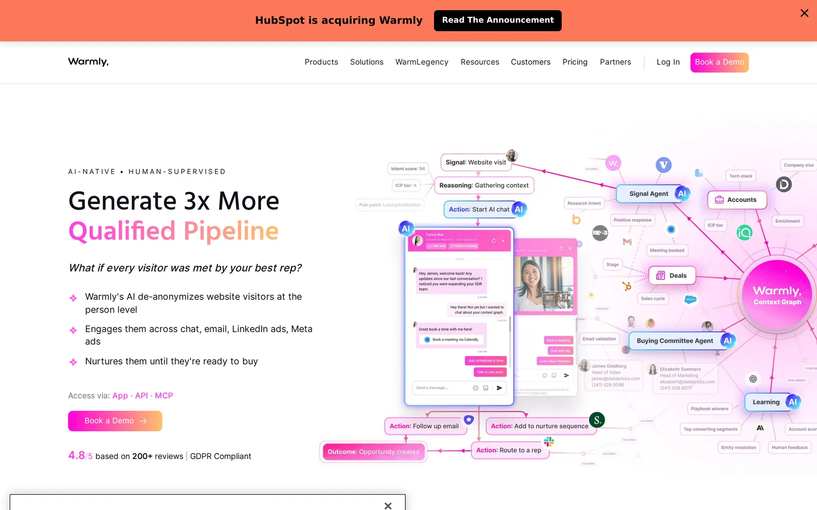 Warmly homepage