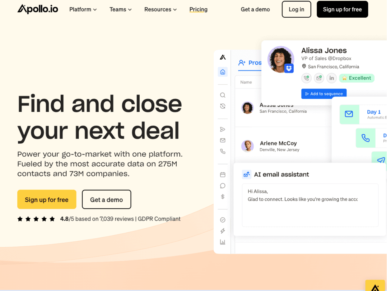 Apollo homepage