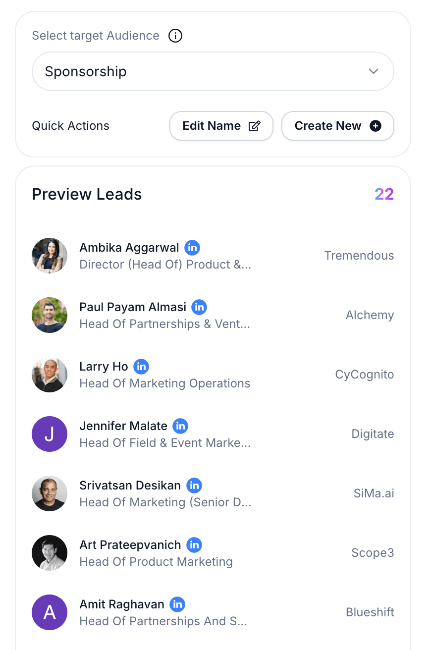 Artisan Sponsors List