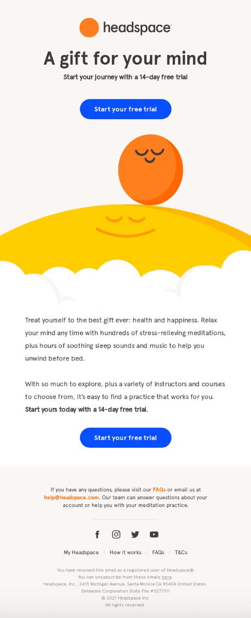 Headspace CTA Example