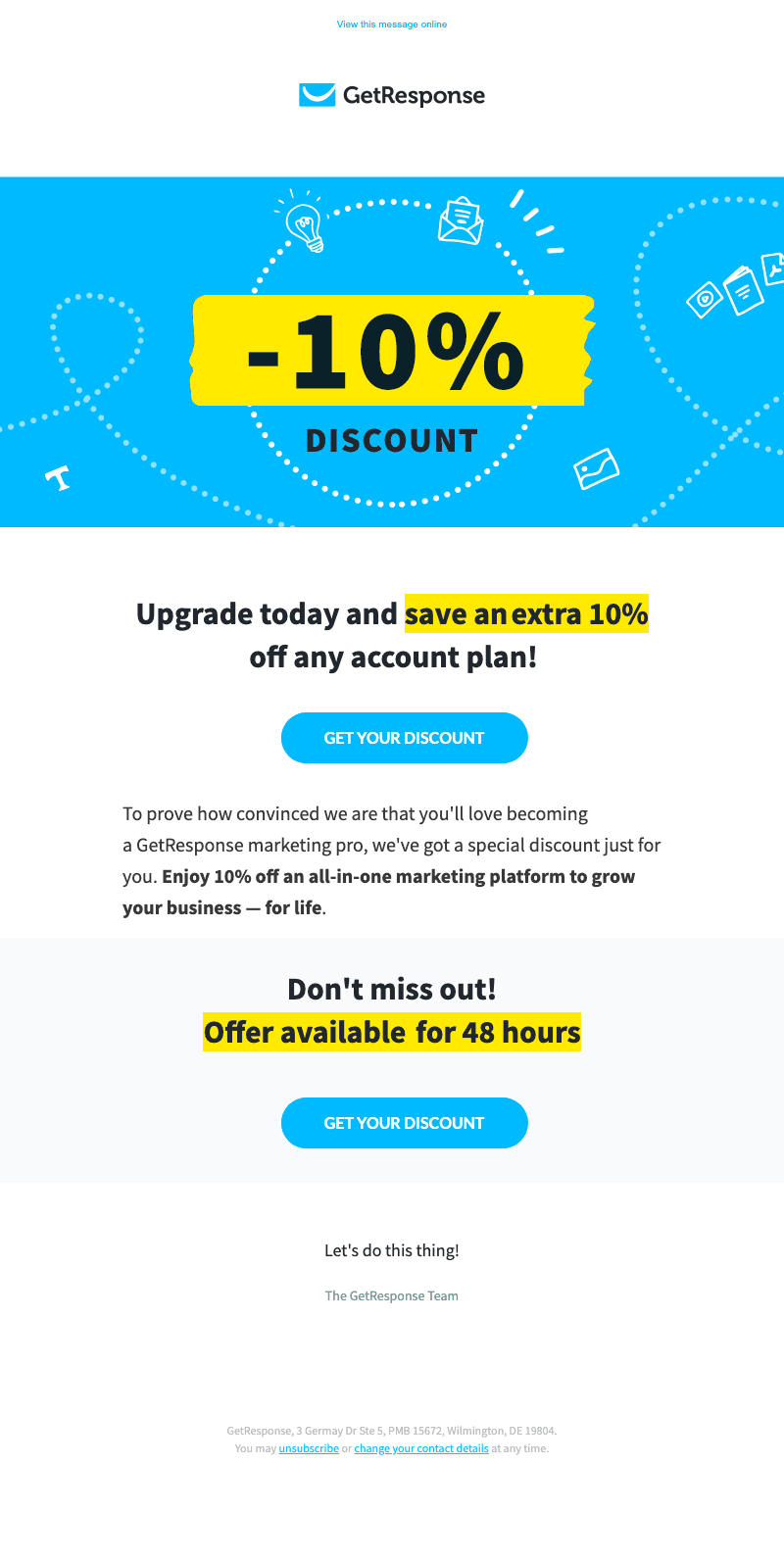 GetResponse Email Discount