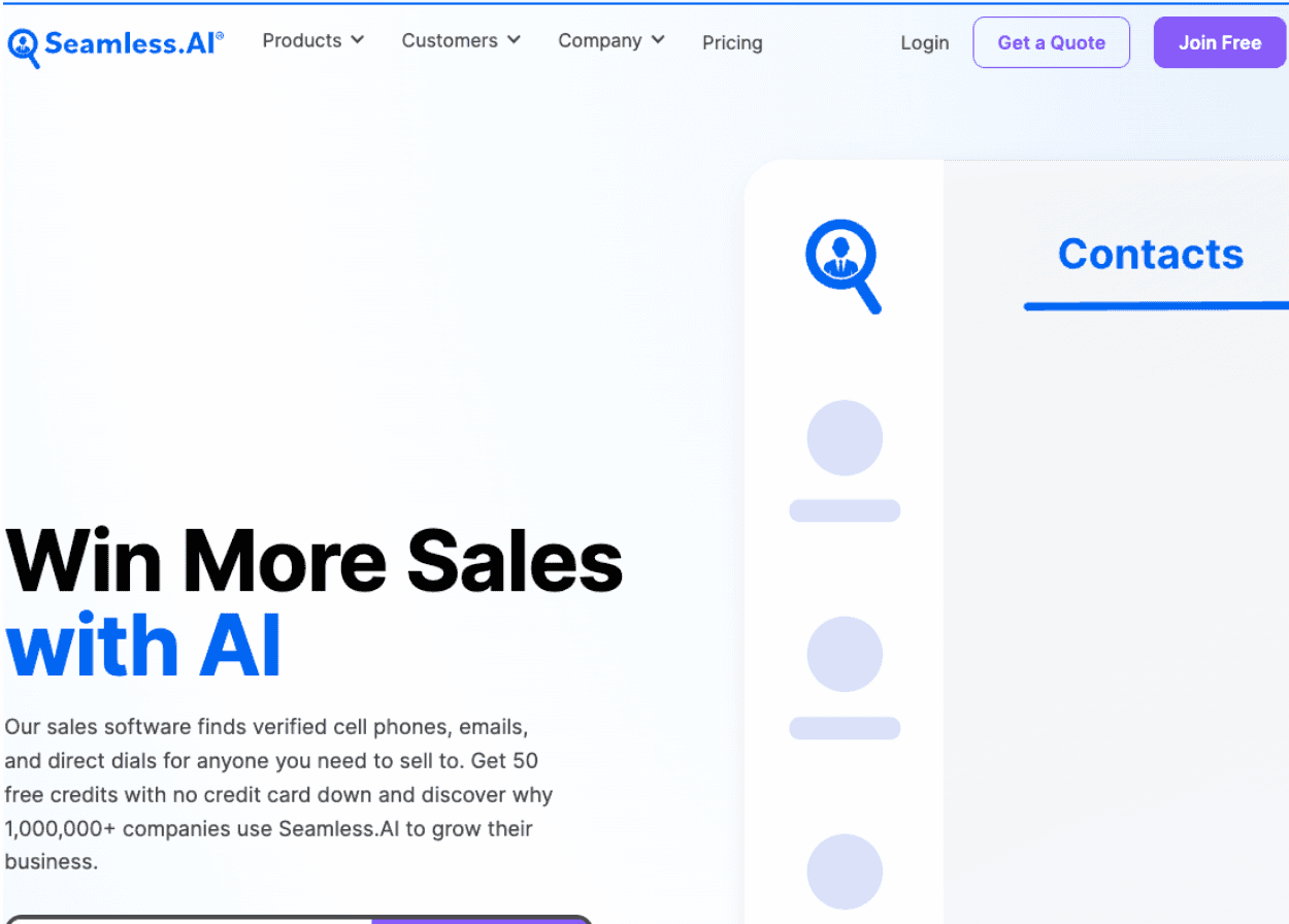 Seamless.ai homepage