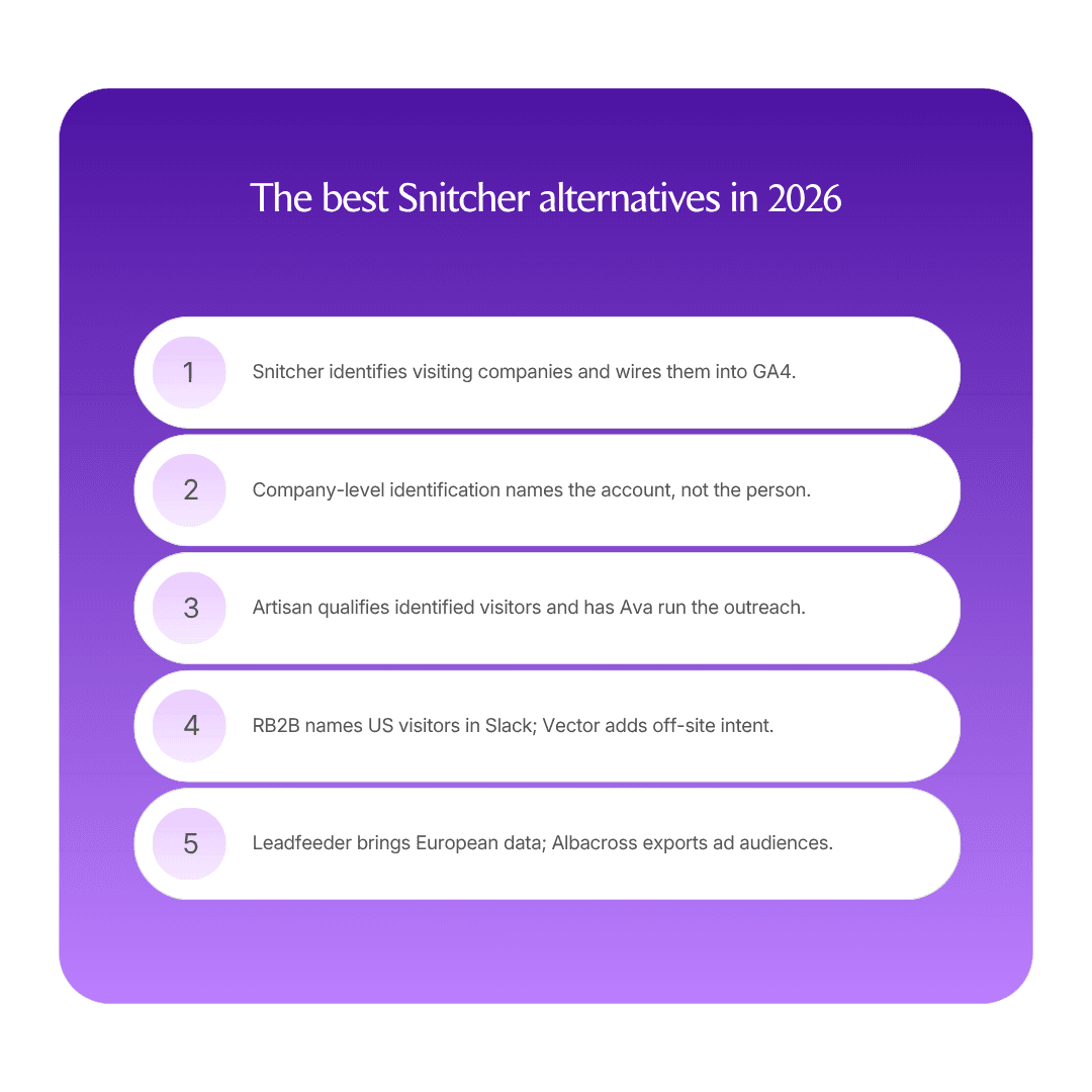 The best Snitcher alternatives in 2026