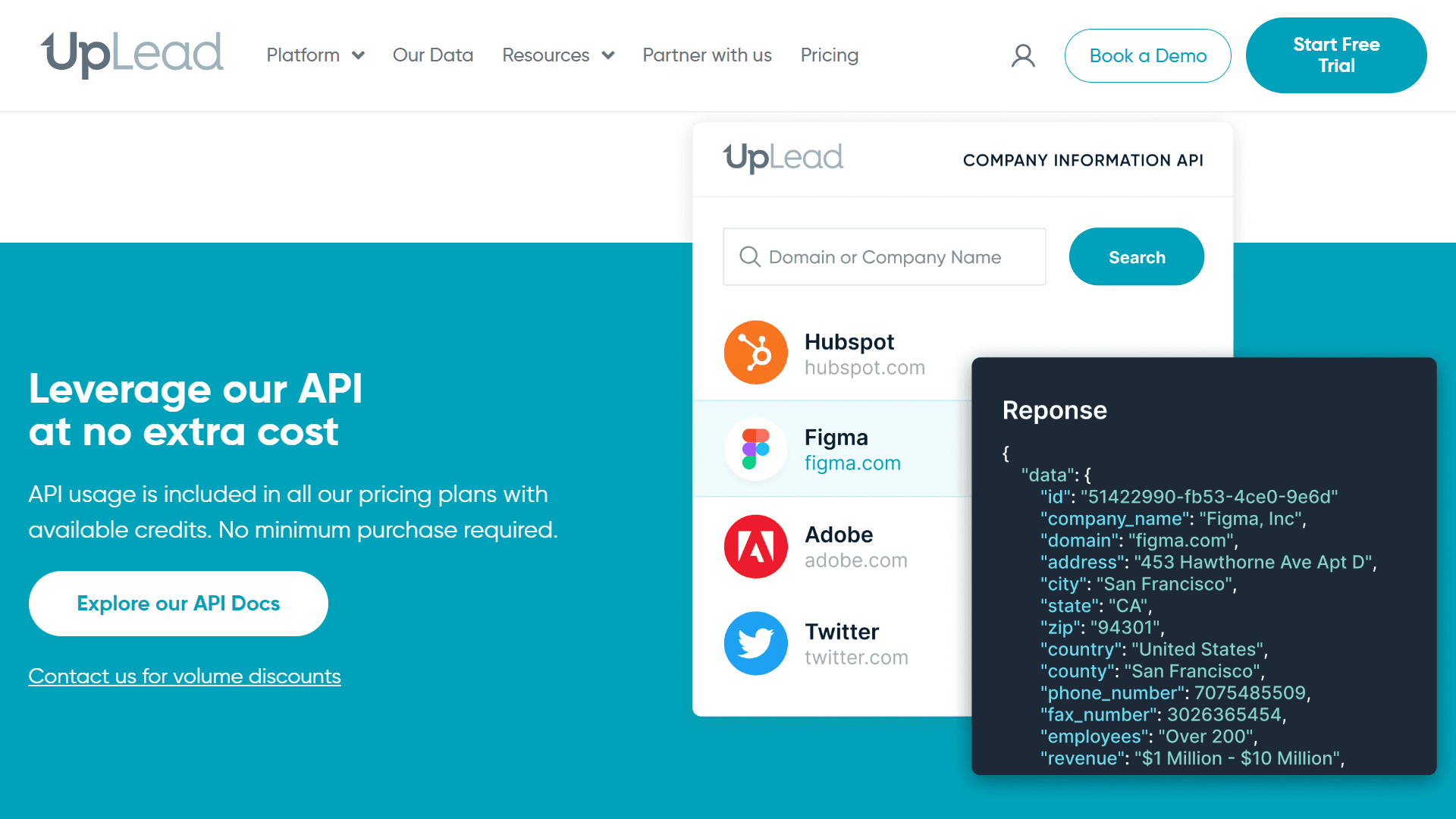 UpLead API Page
